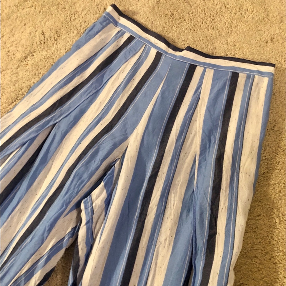 Anthropologie Drew Stripe Tulip Split Leg Pull On Pants - Picture 4 of 11